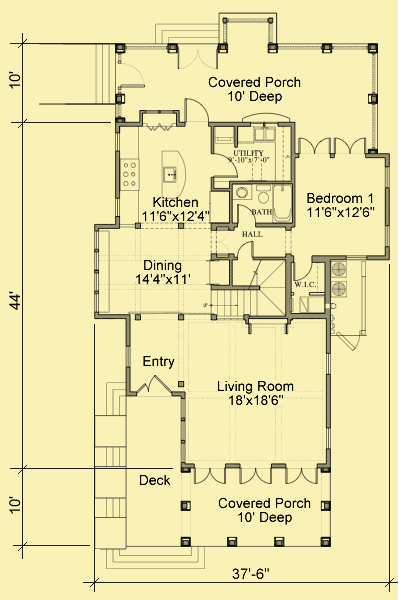  Coastal  Beach House Plans  4 Bedrooms 4 Covered Porches