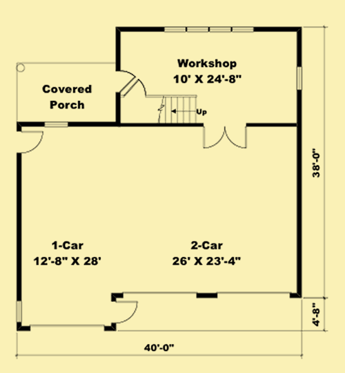 Three Car Garage Plans With a Workshop and a Loft