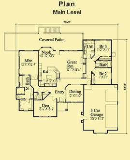 simple one story 3 bedroom house plans