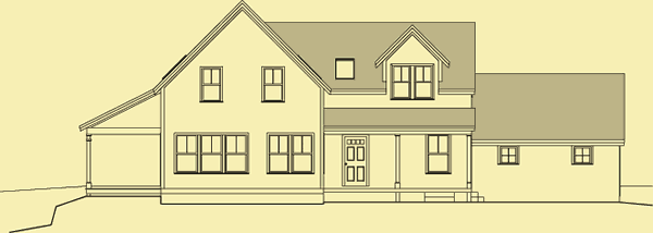 Front Elevation For A Blue Hill Farmhouse