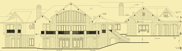 Front Elevation For Chalet With Two Wings
