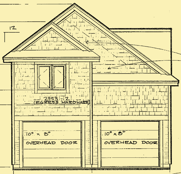Front Elevation For Coastal Home Garage