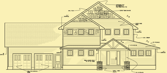 Front Elevation For Craftsman With A Side View