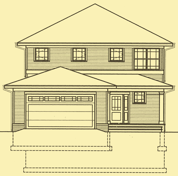 Front Elevation For Family Prairie Cottage