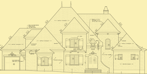 Front Elevation For French Country Home