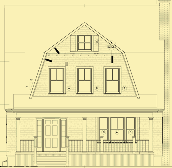 Front Elevation For Gambrel House