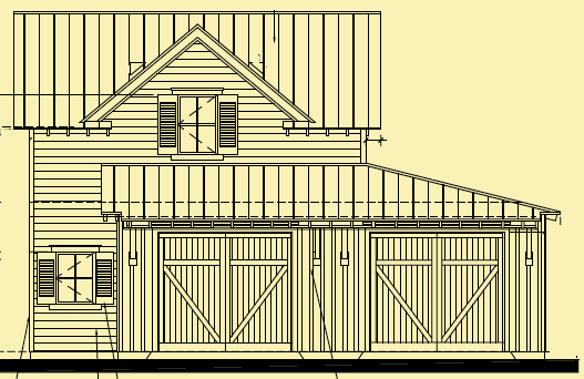 Front Elevation For Low Country Living Garage