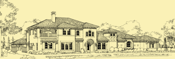 Front Elevation For Mediterranean Style Chateau