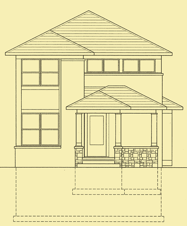 Front Elevation For Modern Prairie Cottage