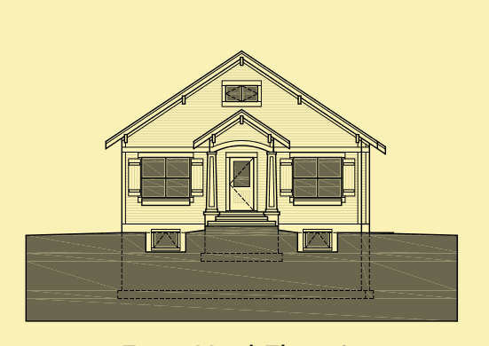 Front Elevation For Narrow Lot Cottage