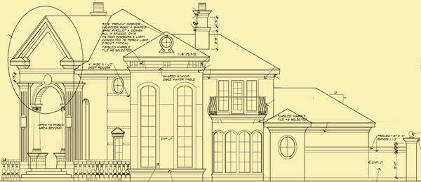 Front Elevation For Neoclassical Chateau