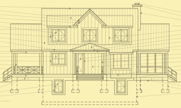 Front Elevation For Okoboji Cabin