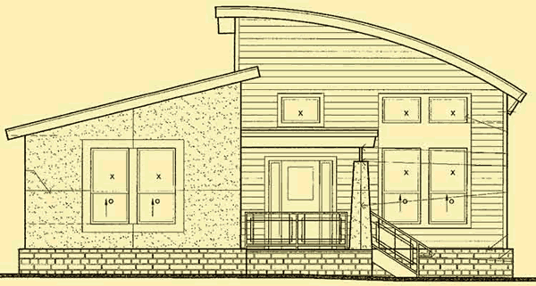 Front Elevation For Radius Roof House