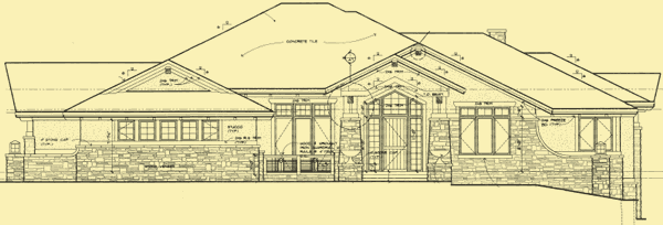 Front Elevation For Ranch-Style Craftsman
