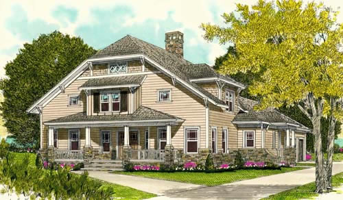 Front Elevation For Southern Craftsman