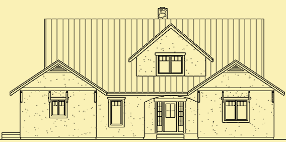 Front Elevation For Straw Bale Country Home