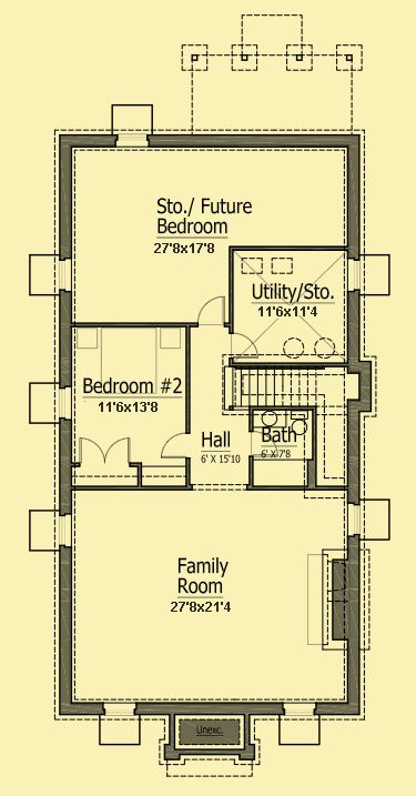Lower Level Floor Plans For Narrow Lot Cottage