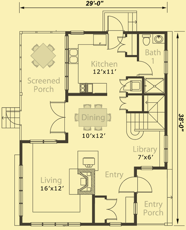 Main Level Floor Plans For A Forest Cottage