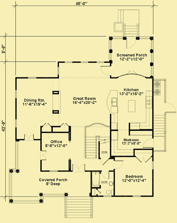 Main Level Floor Plans For A Simple Southern Gem