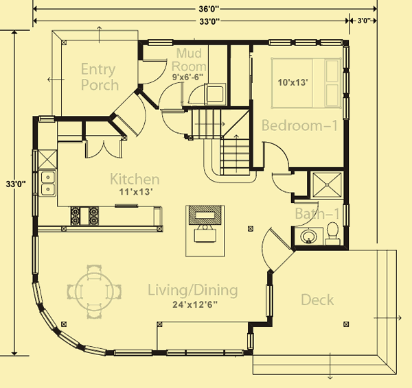 Main Level Floor Plans For A Sunny Place in the Forest
