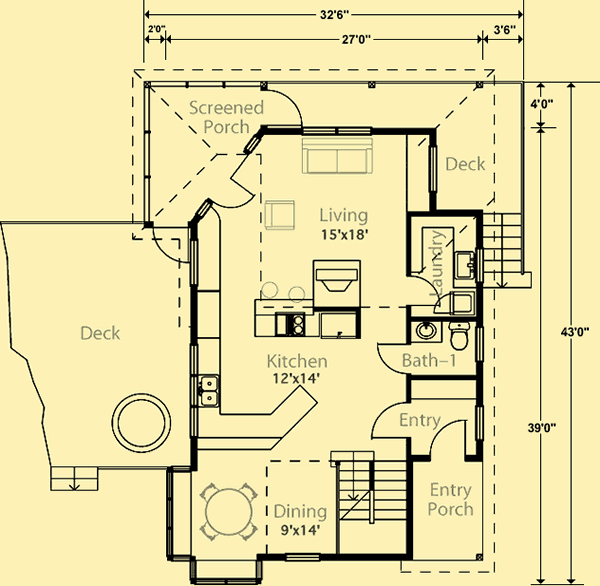 Main Level Floor Plans For A Tall Place at the Edge