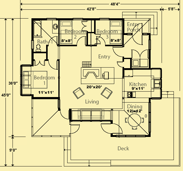 Main Level Floor Plans For An Island