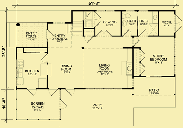 Main Level Floor Plans For Carolina House