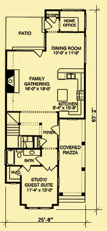 Main Level Floor Plans For Carolina Narrow Lot