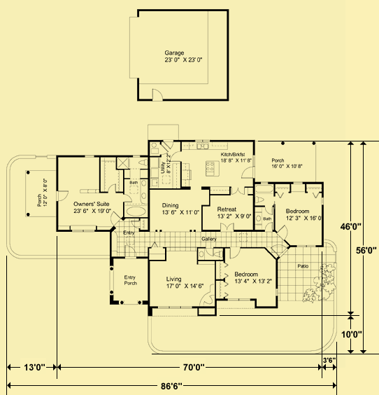 Main Level Floor Plans For Casa Soleada