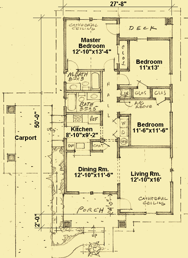 Small House Plans A Simple Bungalow For A Very Narrow Lot