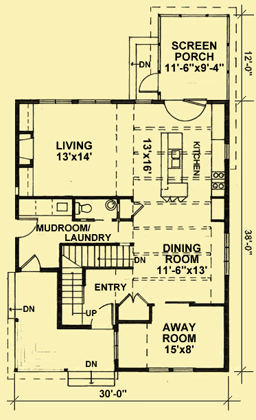 Main Level Floor Plans For Cottage Revival
