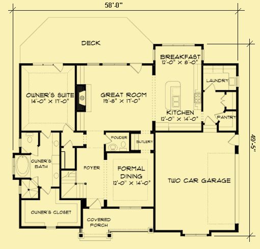 Main Level Floor Plans For Country Tudor