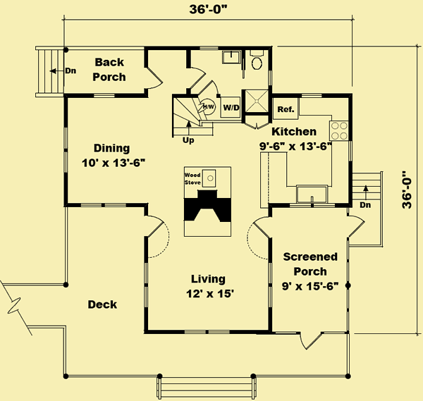 Main Level Floor Plans For Cow Island Camp Cottage