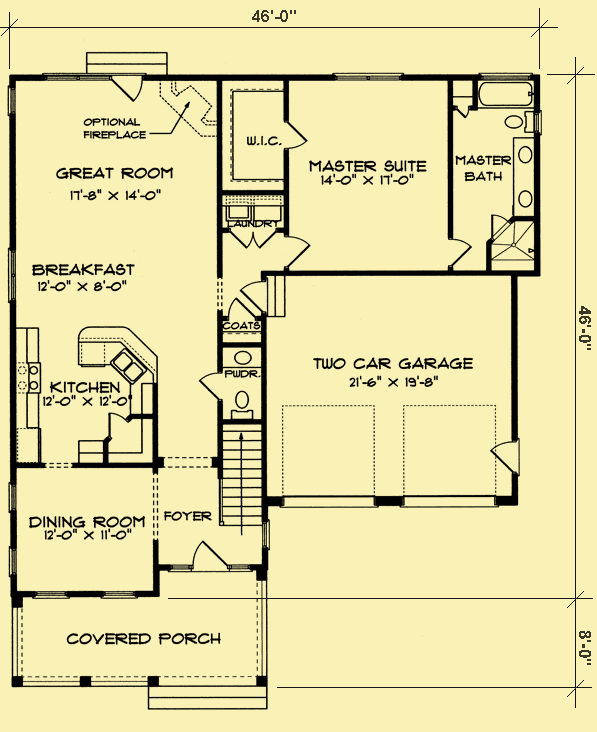 Main Level Floor Plans For Cozy Colonial