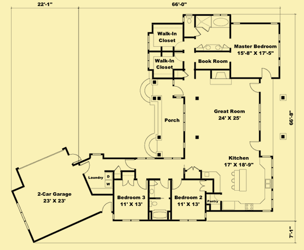 Main Level Floor Plans For Cozy Cottage