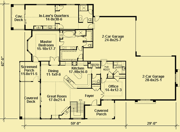 House Plans With A Separate In Law Suite, In Law Quarters House Plans