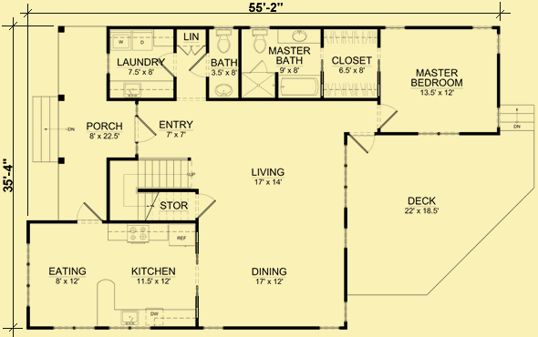 Main Level Floor Plans For Durham Cottage