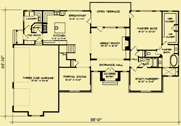 Main Level Floor Plans For French Country Manor