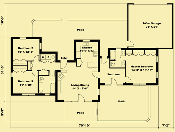  Adobe  House  Plans  For a Small 1  Story  Home  With 3 Bedrooms