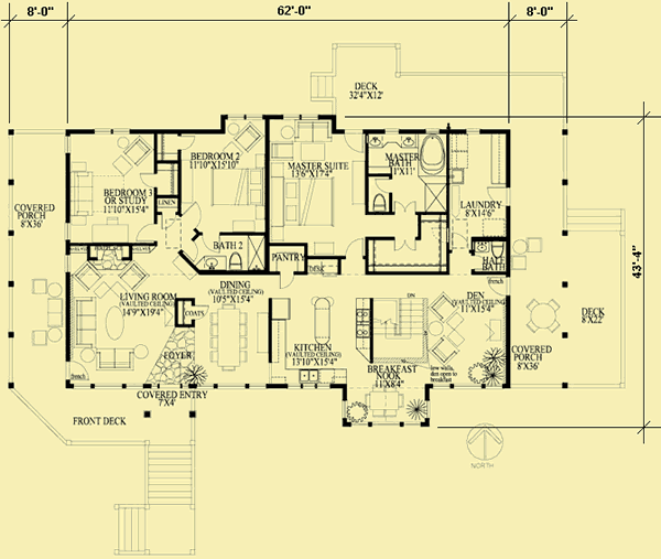 Main Level Floor Plans For Great Light & Views 2