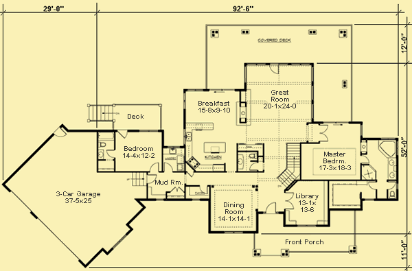 Main Level Floor Plans For Great Room Views