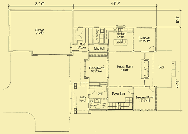 Main Level Floor Plans For Harbor Cottage