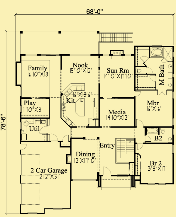 Main Level Floor Plans For Hillside 5 Bedroom