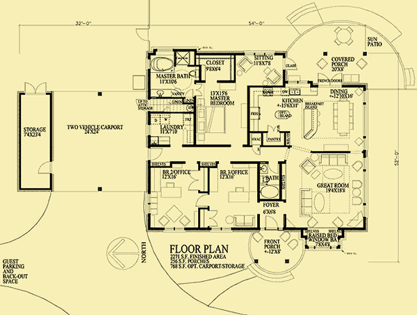 Main Level Floor Plans For Hipped Roof One Story