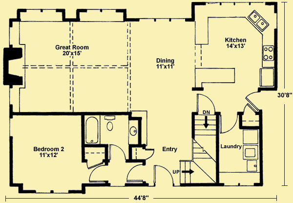 Main Level Floor Plans For Lakeside Cottage