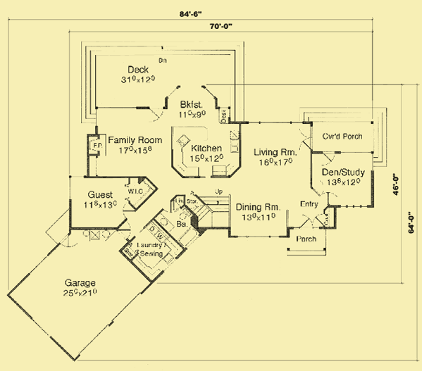 Lakeside Vacation Home Plans For A 2 Bedroom House   Main Level Floor Plans For Lakeside Overlook 