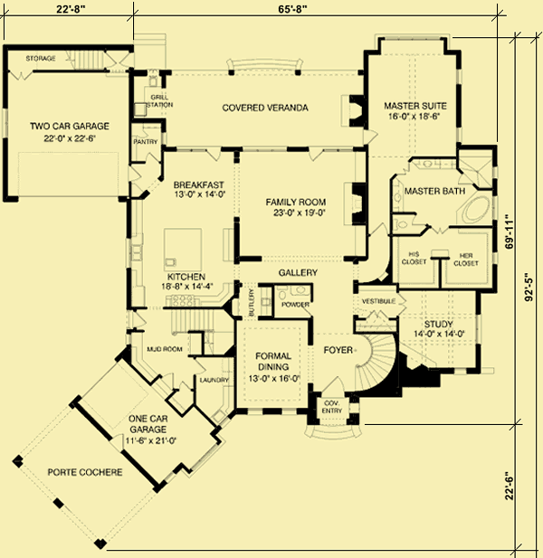 Main Level Floor Plans For Manor House