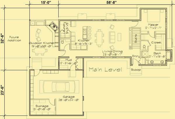 Main Level Floor Plans For Modern ICF Ranch House