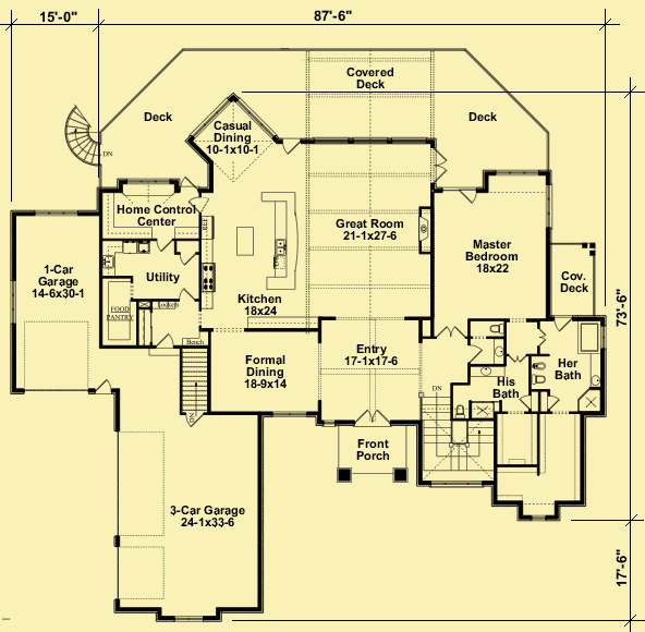 Main Level Floor Plans For Mountain Chalet