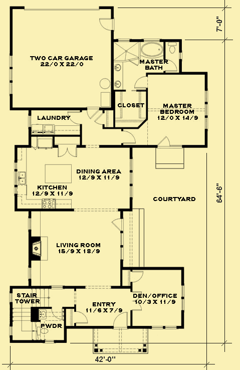 Main Level Floor Plans For Mountain Craftsman